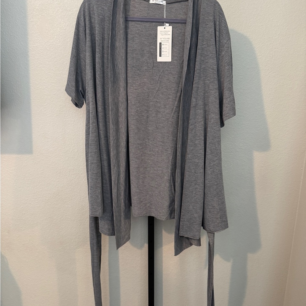 Gray Women's Open Front Cardigan
